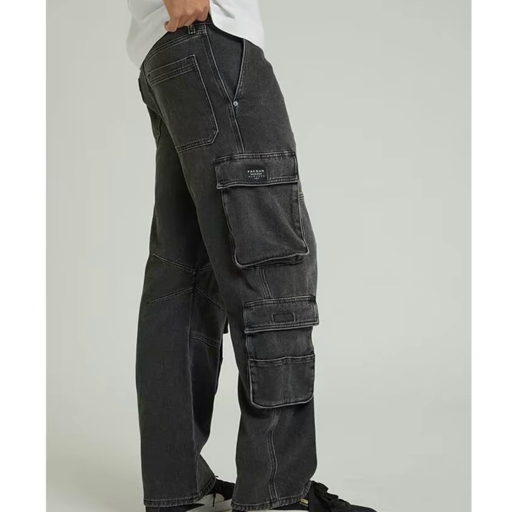 Pacsun Men’s Black Cargo Jeans 30x30 NEW WITH TAGS